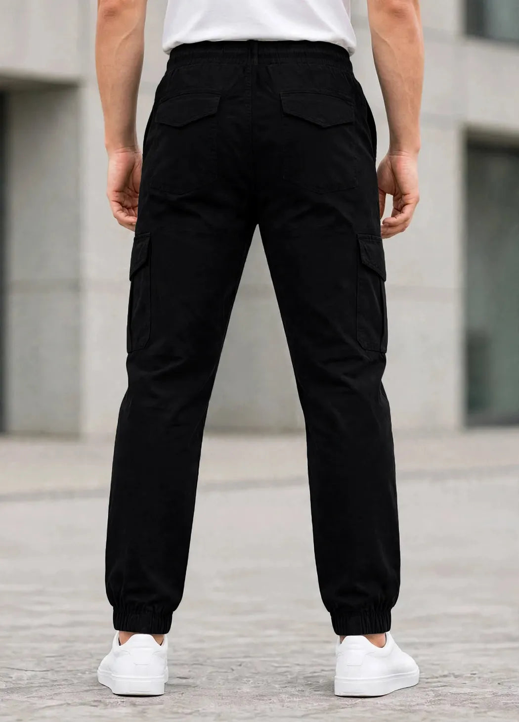 Black Cargo Style Stretchable Trouser