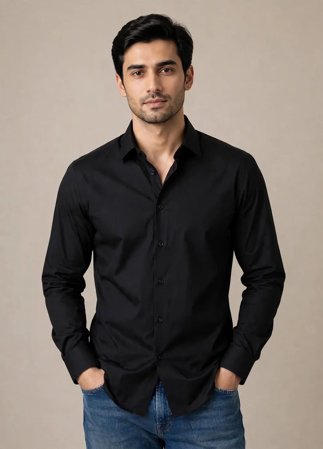 Black Smart Fit Dress Shirt