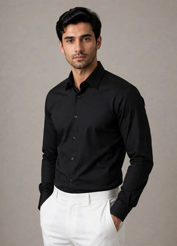 Black Smart Fit Dress Shirt