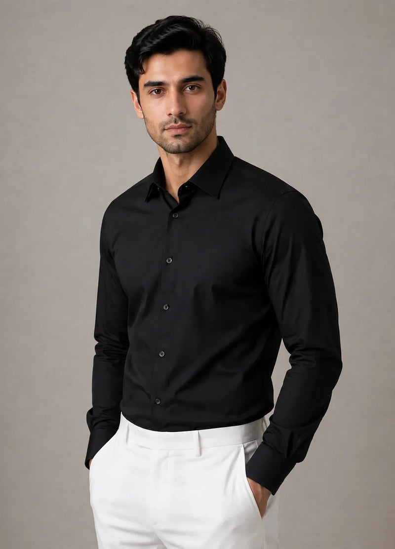 Black Smart Fit Dress Shirt
