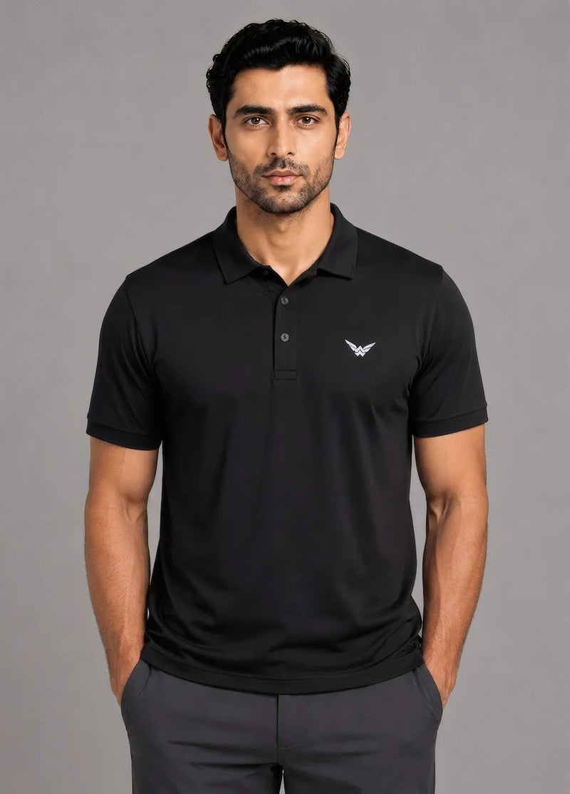 Performance Mesh Polo – Black