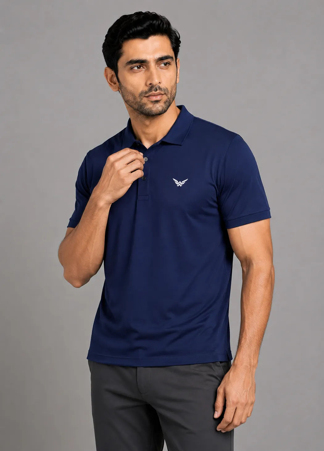 Performance Mesh Polo – Navy Blue