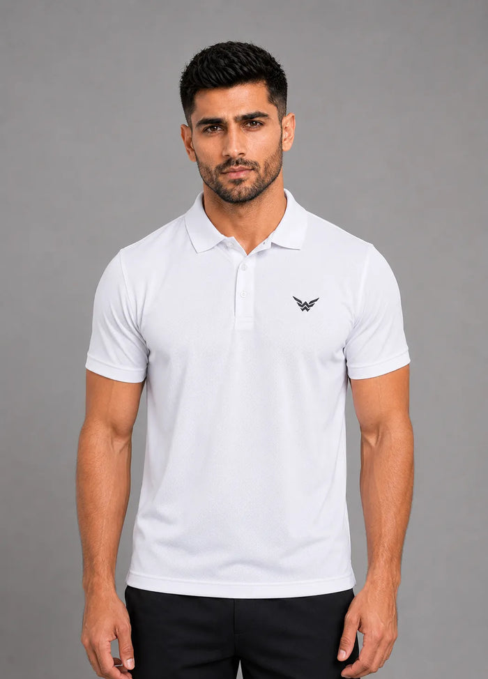 Performance Mesh Polo – White