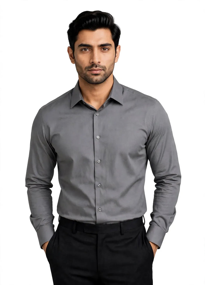 Grey Smart Fit Dress Shirt