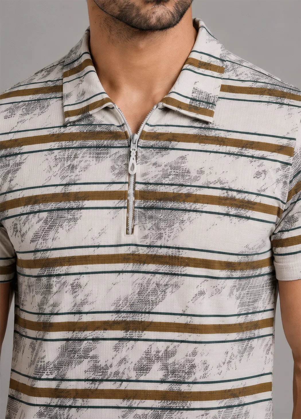 Urban Sketch Stripe Polo - Brown