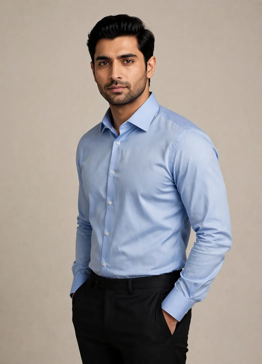 Sky Blue Smart Fit Dress Shirt